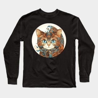 Happy Cat Boho - Colorful Cat Hippy Lover Long Sleeve T-Shirt